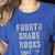4th GRADE Rocks Teacher Rockstars I Teach Ready To Rock Women's Heather T-Shirt Heather True Royal