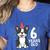 6 Years Old Birthday Boston Terrier Dog Lover 6th Party Kid Women's Heather T-Shirt Heather True Royal