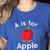 A Is For Apple Toddler Kindergarten Preschool Teacher Women's Heather T-Shirt Heather True Royal