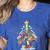 Art Christmas Tree Merry Christmas Artist Art Teacher Women's Heather T-Shirt Heather True Royal