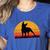 Boston Terrier Bostie Sunset Retro Dog Pet Mom Dad Women's Heather T-Shirt Heather True Royal
