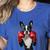 Boston Terrier Boxing Women's Heather T-Shirt Heather True Royal