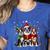Boston Terrier Christmas Dogs Santa Reindeer Elf Women's Heather T-Shirt Heather True Royal