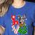 Boston Terrier Christmas Tree Lights Santa Dog Xmas For Men Women Kids Women's Heather T-Shirt Heather True Royal