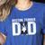 Boston Terrier Dad Of A Bostie Dad Bostie Father Women's Heather T-Shirt Heather True Royal
