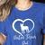 Boston Terrier Dad Cute Boston Terrier Silhouette Heart Premium Women's Heather T-Shirt Heather True Royal