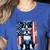 Boston Terrier Dog American USA US Flag Pets Vintage Outfit Women's Heather T-Shirt Heather True Royal