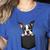 Boston Terrier Dog Puppy Dog In Pocket Cute Pet Lover Women's Heather T-Shirt Heather True Royal