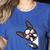 Boston Terrier Dog From Side Boston Bull Women's Heather T-Shirt Heather True Royal