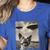 Boston Terrier Dog UFO Alien Extraterrestrial Selfie Women's Heather T-Shirt Heather True Royal
