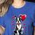 Boston Terrier Dog Valentine's Day Dog Owner Valentine Women's Heather T-Shirt Heather True Royal