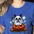 Boston Terrier Ghost Boo Halloween Kids Women's Heather T-Shirt Heather True Royal