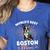 Boston Terrier Groovy World's Best Boston Mom Women's Heather T-Shirt Heather True Royal