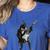 Boston Terrier Guitar Women's Heather T-Shirt Heather True Royal