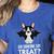 Boston Terrier Halloween Shirt Did Someone Say Treat Women's Heather T-Shirt Heather True Royal