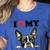 Boston Terrier I Heart My Dog Dog Lover Women's Heather T-Shirt Heather True Royal