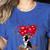 Boston Terrier Lover Heart Shape Boston Terrier Valentine Women's Heather T-Shirt Heather True Royal