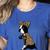 Boston Terrier Lover I Love Mom Tattoo Leopard Women's Heather T-Shirt Heather True Royal