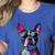 Boston Terrier Lovers Pop Art Boston Terrier Women's Heather T-Shirt Heather True Royal