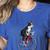 Boston Terrier Riding Bicycle Cute Bostie Biker Raglan Baseball Tee Women's Heather T-Shirt Heather True Royal