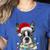 Boston Terrier Santa Christmas Tree Lights Xmas Boys Men Dog Women's Heather T-Shirt Heather True Royal