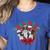 Boston Terrier Santa Claus Elf Reindeer Christmas Dog X-Mas Women's Heather T-Shirt Heather True Royal