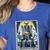 Boston Terrier Tarot Card Dog Women's Heather T-Shirt Heather True Royal