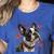 Boston Terrier Is My Valentine Cute Pet Dog Owner Valentine Women's Heather T-Shirt Heather True Royal