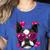 Boston Terrier Valentines Day Shirt Heart Dog Lover Women's Heather T-Shirt Heather True Royal