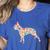 Boston Terrier Watercolor Flowers Women's Heather T-Shirt Heather True Royal