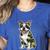 Camo Boston Terrier Pet Owner Camouflage Dog Lover Women's Heather T-Shirt Heather True Royal