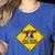 Caution Sign Boston Terrier Dog Bostie Puppy Women's Heather T-Shirt Heather True Royal