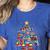 Christmas Library Tree Love Reading Books Nerd Teacher Women's Heather T-Shirt Heather True Royal Christmas Library Tree Love Reading Books Nerd Teacher Women's Heather T-Shirt Heather True Royal
