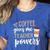 Coffee Gives Me Teacher Powers Teacher Women's Heather T-Shirt Heather True Royal