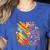 Colorful Brain Art Teacher Artist Painter Student Women's Heather T-Shirt Heather True Royal