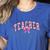 Coquette Bow Back To School First Day Teacher Women's Heather T-Shirt Heather True Royal Coquette Bow Back To School First Day Teacher Women's Heather T-Shirt Heather True Royal