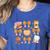 Coquette Bow Teacher Thanksgiving Fall Autumn Girls Women Women's Heather T-Shirt Heather True Royal