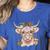 Cute Floral Highland Cow Back To School For Women Teacher Women's Heather T-Shirt Heather True Royal