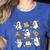 Cute Ghosts Reading Book Bookworm Halloween History Teacher Women's Heather T-Shirt Heather True Royal