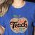 Cute Teacher With Apple Retro Teacher Kids Back To School Women's Heather T-Shirt Heather True Royal