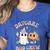 Daycare Boo Crew Groovy Halloween Floral Ghost Kid Teacher Women's Heather T-Shirt Heather True Royal