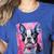 Dog Pink Boston Terrier Women's Heather T-Shirt Heather True Royal
