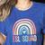 ESL Squad Teacher Crew Team Back To School English Rainbow Women's Heather T-Shirt Heather True Royal