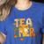 Fall Teacher Pumpkin Coquette Bow Autumn Classroom Women's Heather T-Shirt Heather True Royal