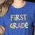 First Grade Dream Team Back To School 1st Grade Teacher Women's Heather T-Shirt Heather True Royal