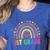 First Grade Rainbow Girls Boys Teacher Team 1st Grade Squad Women's Heather T-Shirt Heather True Royal