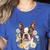 Floral Boston Terrier Women's Heather T-Shirt Heather True Royal