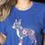 Floral FLower Boston Terrier Mom Grandma Women's Heather T-Shirt Heather True Royal