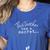Fun Pregnant Teacher Announcement Idea- Footprints On Tummy Women's Heather T-Shirt Heather True Royal