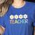 Groovy Teacher Cute Daisy Flower Retro Back To School Women's Heather T-Shirt Heather True Royal Groovy Teacher Cute Daisy Flower Retro Back To School Women's Heather T-Shirt Heather True Royal